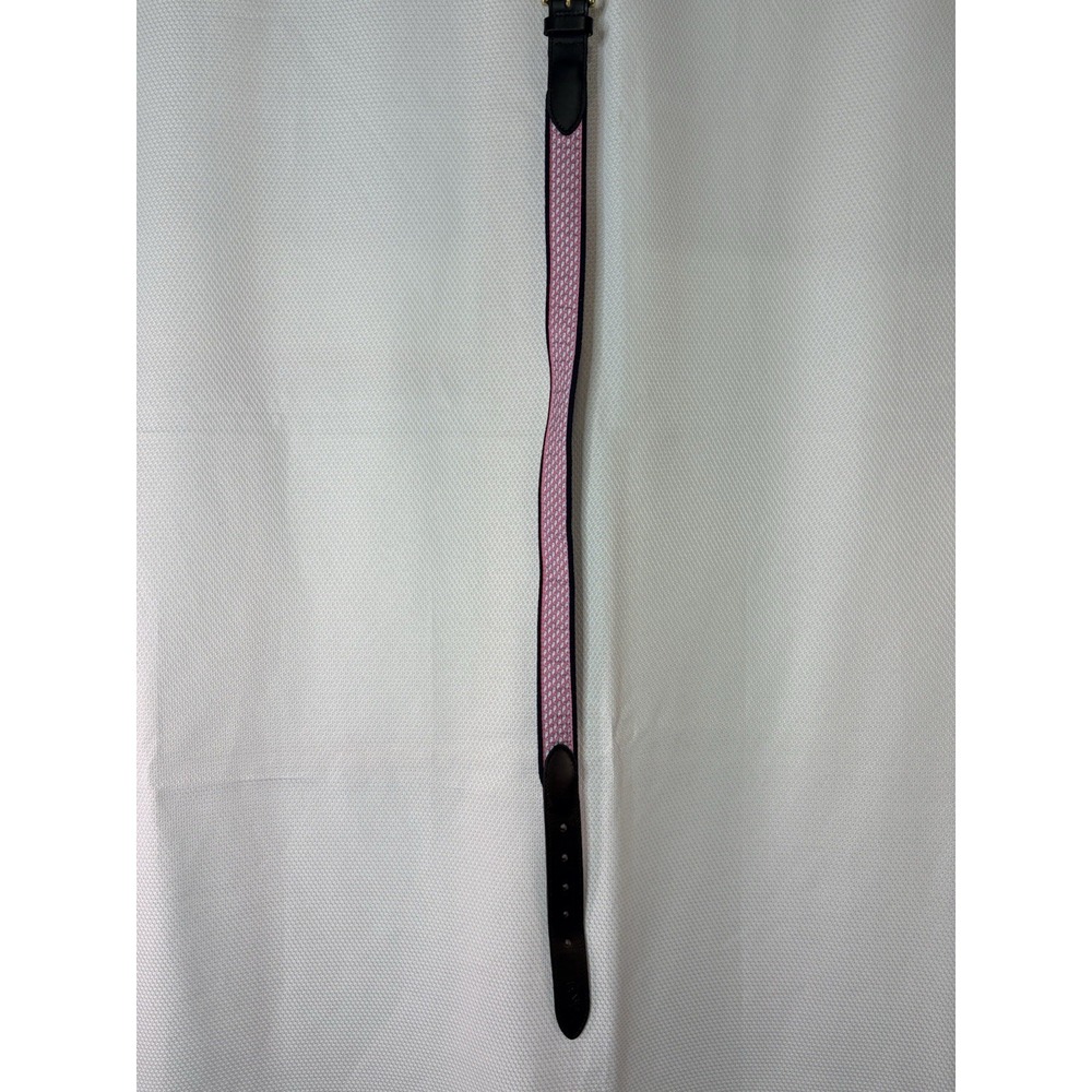Vineyard Vines - Pink & Blue Whale Belt - Size 28-Preppy Whale AOP Solid Brass